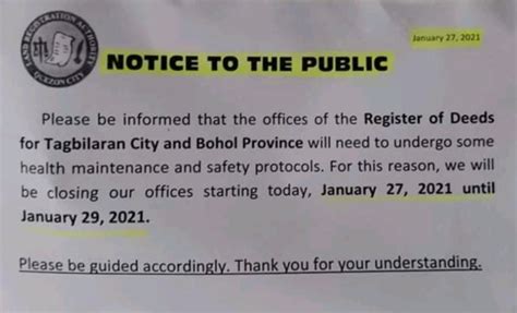 Register of Deeds Bohol Province .